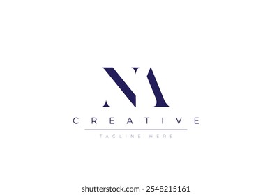 NA abstract minimalist letters Logo Monogram. It is a minimalist logo, this logo is made by combining two letters