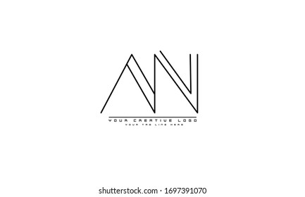 AN NA abstract vector logo monogram template