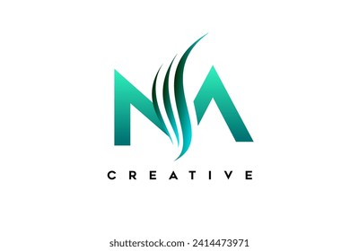 NA na alphabet letter logo design idea concept for business or personal brand identity icon Vector Illustration.