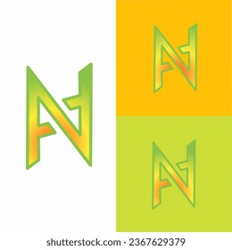 NA alphabet letter logo icon in colorful