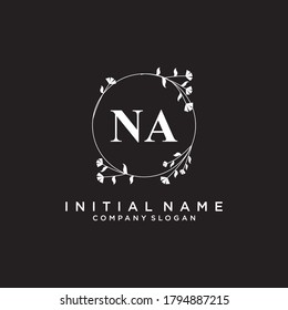 NA Beauty vector initial logo, handwriting logo of initial signature, wedding, fashion, jewerly, boutique, floral and botanical with creative template for any company or business.