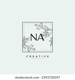 NA Beauty vector initial logo art, handwriting logo of initial signature, wedding, fashion, jewerly, boutique, floral and botanical with creative template for any company or business.