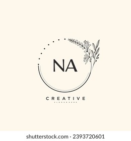 NA Beauty vector initial logo art, handwriting logo of initial signature, wedding, fashion, jewerly, boutique, floral and botanical with creative template for any company or business.