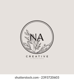 NA Beauty vector initial logo art, handwriting logo of initial signature, wedding, fashion, jewerly, boutique, floral and botanical with creative template for any company or business.