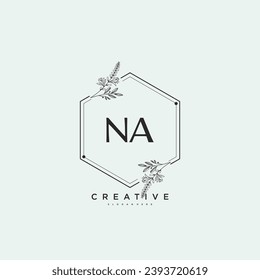 NA Beauty vector initial logo art, handwriting logo of initial signature, wedding, fashion, jewerly, boutique, floral and botanical with creative template for any company or business.