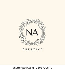 NA Beauty vector initial logo art, handwriting logo of initial signature, wedding, fashion, jewerly, boutique, floral and botanical with creative template for any company or business.