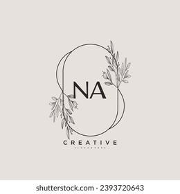 NA Beauty vector initial logo art, handwriting logo of initial signature, wedding, fashion, jewerly, boutique, floral and botanical with creative template for any company or business.