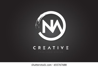 NA Circular Letter Logo with Circle Brush Design and Black Background.