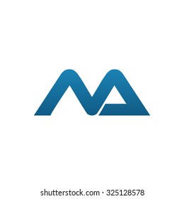 NA company linked letter logo blue