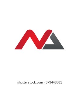 NA company linked letter logo black red