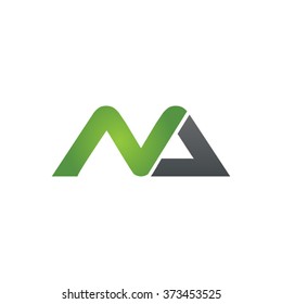 NA company linked letter logo black green