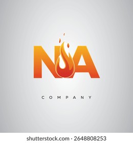 NA Creative Fire Letter Logo Design