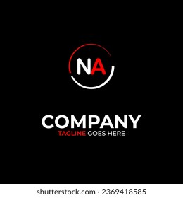 NA creative modern letters logo design template