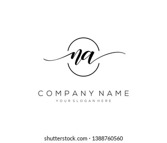 NA handwriting initial  logo vector