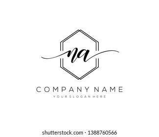 NA handwriting initial  logo vector