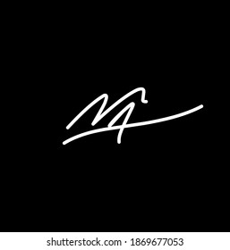 NA initial handwriting black background