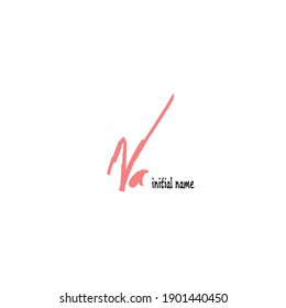 Na 
initial handwriting or handwritten logo for identity. Logo with signature and hand drawn style. isolated 
