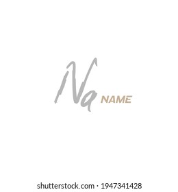 Na initial handwriting logo for identity