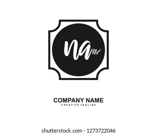 NA Initial Handwriting Logo Template Vector