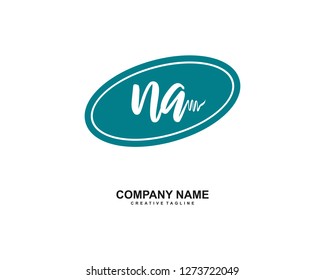 NA Initial Handwriting Logo Template Vector