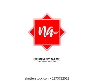 NA Initial Handwriting Logo Template Vector