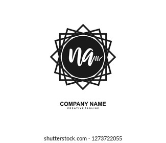 NA Initial Handwriting Logo Template Vector
