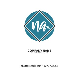 NA Initial Handwriting Logo Template Vector