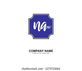 NA Initial Handwriting Logo Template Vector