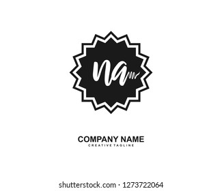 NA Initial Handwriting Logo Template Vector