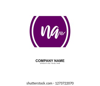 NA Initial Handwriting Logo Template Vector