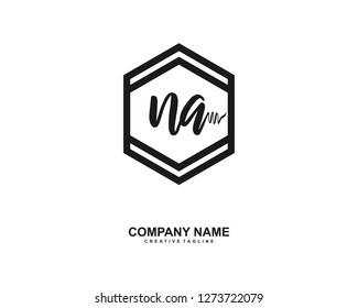 NA Initial Handwriting Logo Template Vector