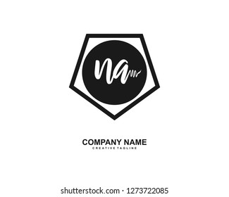 NA Initial Handwriting Logo Template Vector