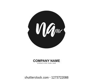 NA Initial Handwriting Logo Template Vector