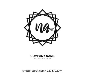 NA Initial Handwriting Logo Template Vector