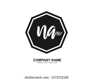 NA Initial Handwriting Logo Template Vector