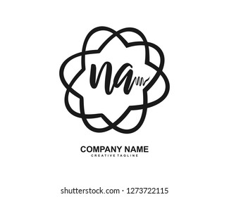 NA Initial Handwriting Logo Template Vector
