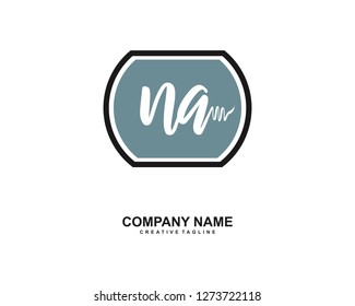 NA Initial Handwriting Logo Template Vector