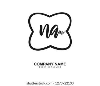 NA Initial Handwriting Logo Template Vector