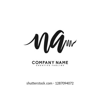 NA Initial Handwriting Logo Template Vector