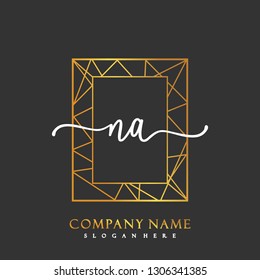 NA Initial Handwriting logo template vector