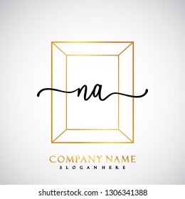 NA Initial Handwriting logo template vector