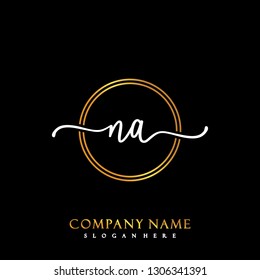 NA Initial Handwriting logo template vector