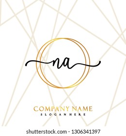 NA Initial Handwriting logo template vector