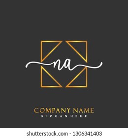 NA Initial Handwriting logo template vector
