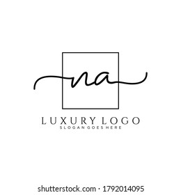 NA Initial handwriting logo template vector