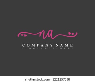 NA Initial handwriting logo vector