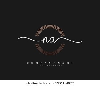 NA initial handwriting logo vector