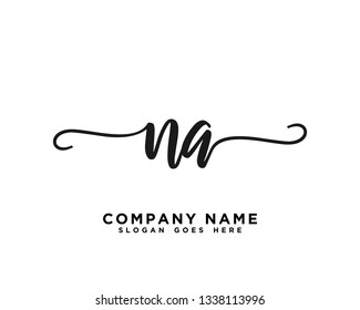 NA Initial Handwriting Logo Vector