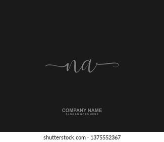 NA Initial handwriting logo vector