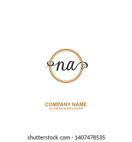 NA Initial handwriting logo vector